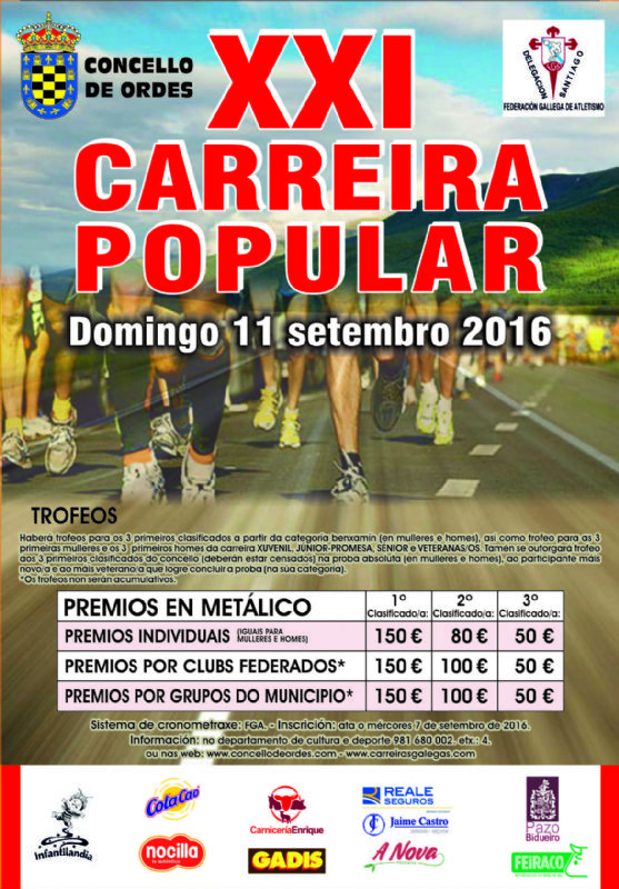 XXI Carreira Popular de Ordes. IV Circuíto Carreiras Populares Dep. Provincial A Coruña