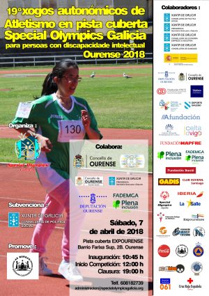 19º Xogos Autonómicos de Atletismo en Pista Cuberta Special Olympics Galicia para Persoas con Discapacidade Intelectual