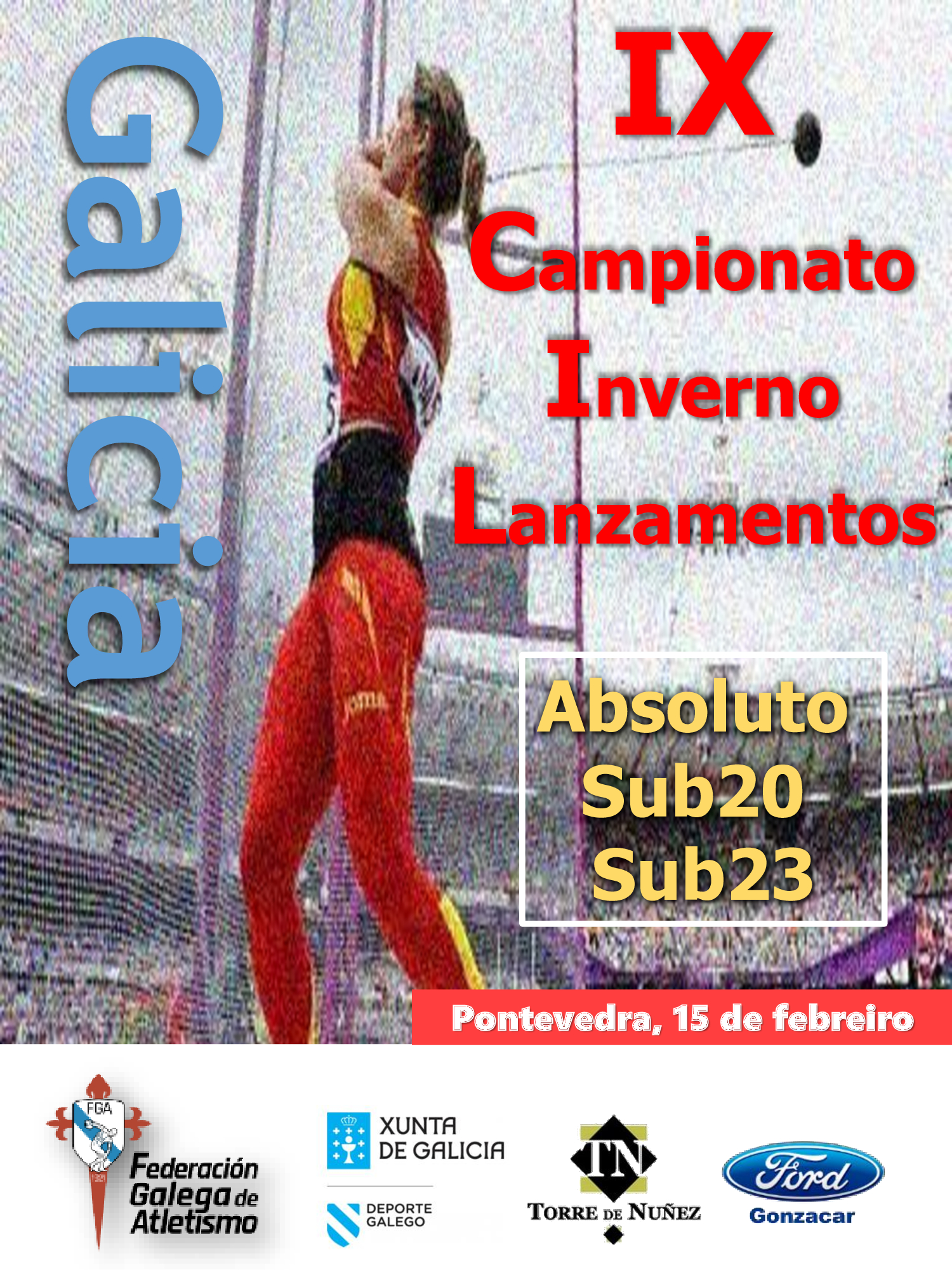 IX Campionato de Galicia de Inverno Absoluto, Sub 23 e Sub 20 de Lanzamentos Longos