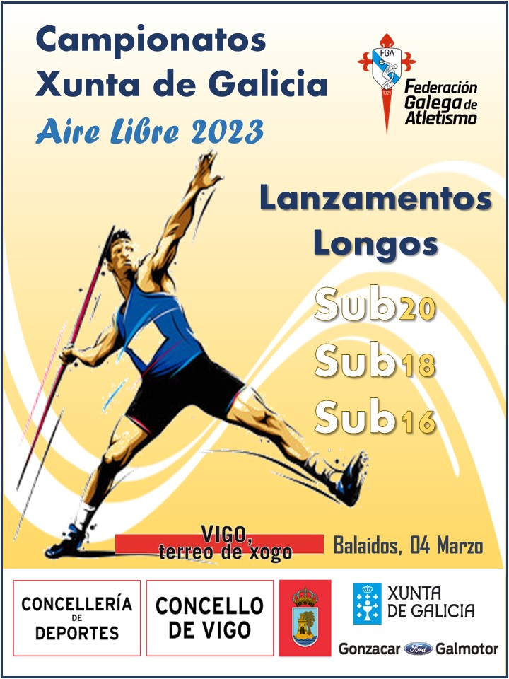 VII Campionato Xunta de Galicia de Lanzamentos Longos Sub 20, Sub 18 e Sub 16
