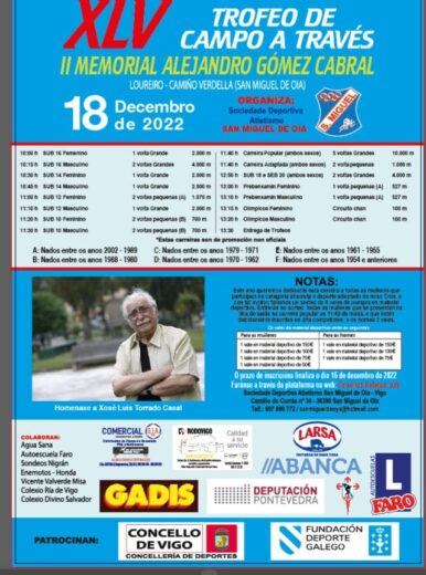 XLV Trofeo de Campo a Través – San Miguel de Oia “I Memorial Alejandro Gómez Cabral”