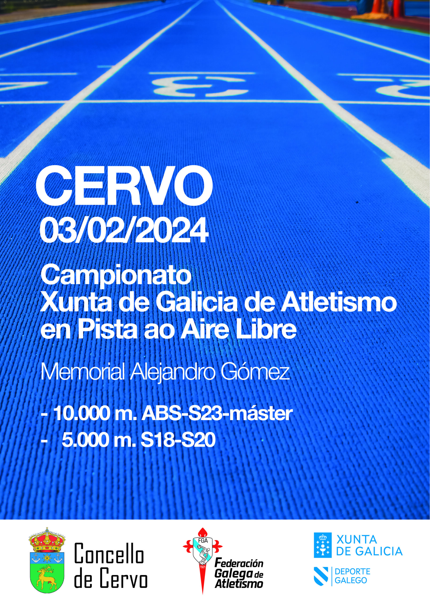 Campionato Xunta de Galicia de 10.000 m. Abs, Sub 23 e Master e 5000 Sub18 e Sub 20. Memorial Alejandro Gómez