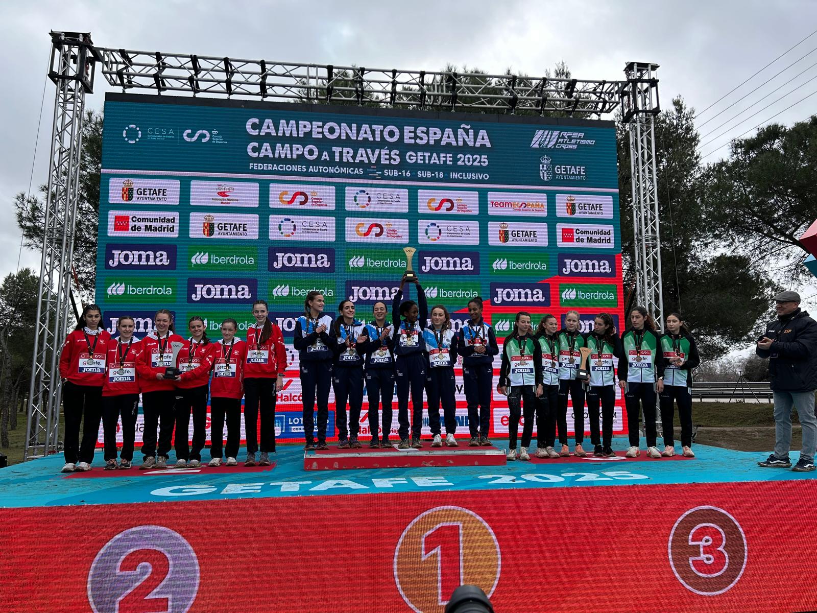A Selección galega de cros regresa con sete podios e once postos de finalistas de Getafe