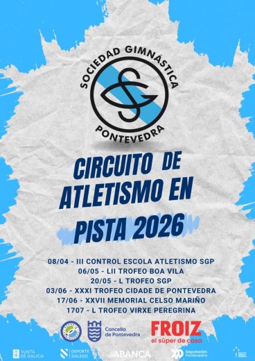 Circuíto de atletismo en pista de Pontevedra 2026